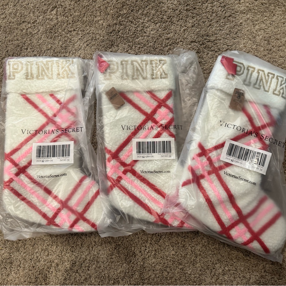 Victoria's Secret Pink and White Plaid Stockings